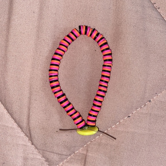 black, pink, and coral bracelet - Picture 2 of 2